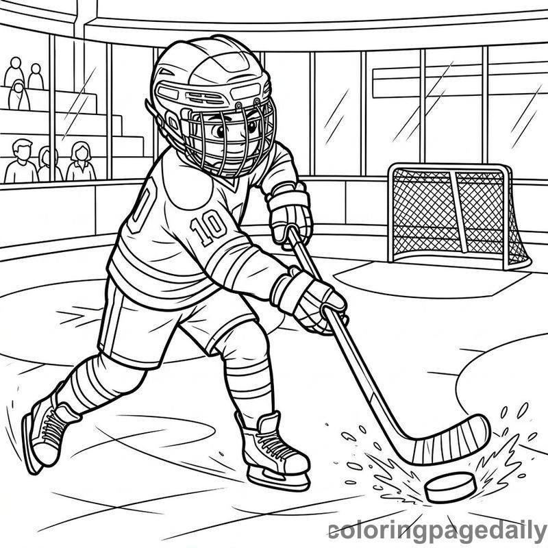 Ice Hockey Player Slapshot - Colored reference example