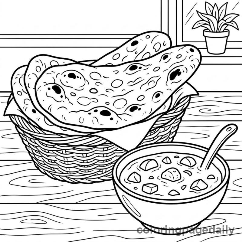 Indian Naan Bread - Colored reference example