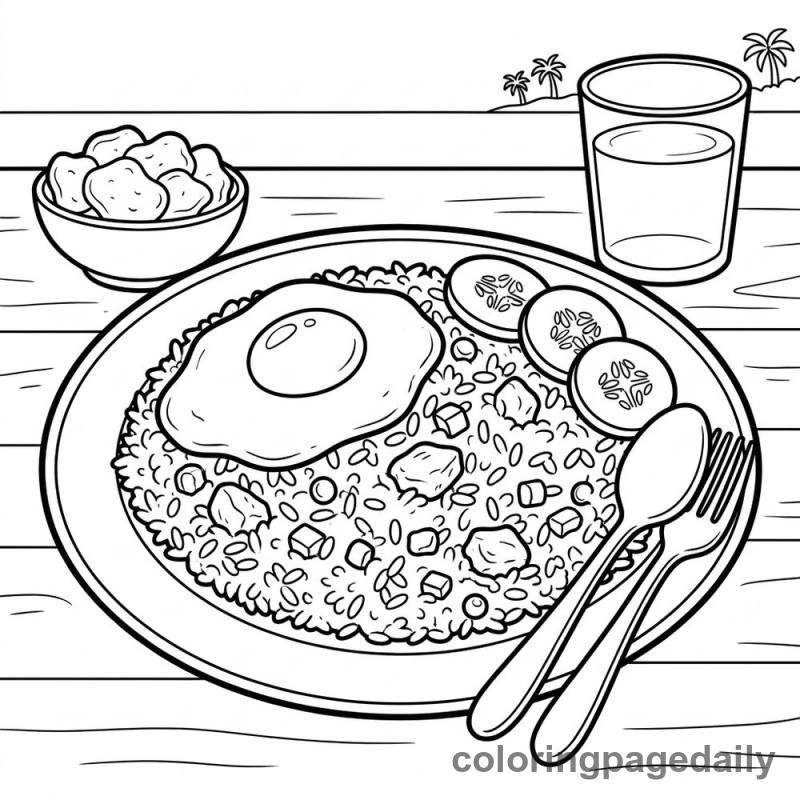 Indonesian Nasi Goreng - Colored reference example