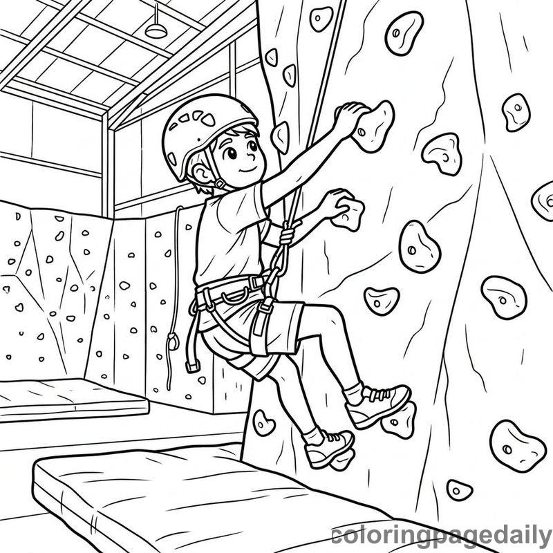 Indoor Rock Climbing Action - Colored reference example