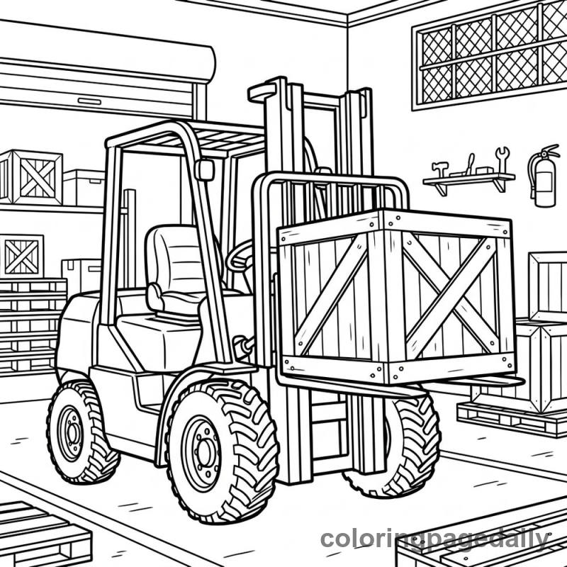 Industrial Forklift Work - Colored reference example