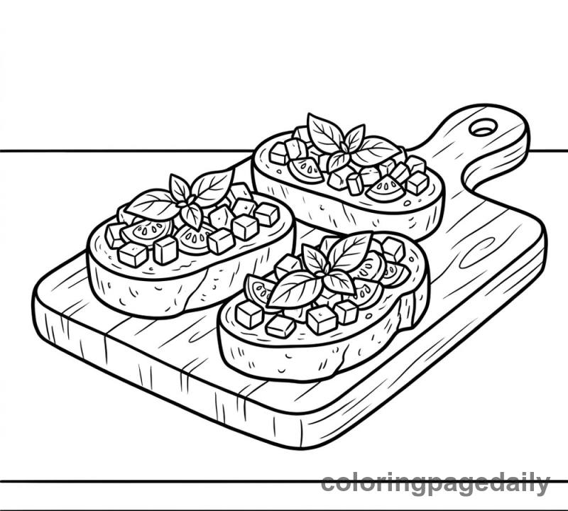 Italian Bruschetta Appetizer - Colored reference example