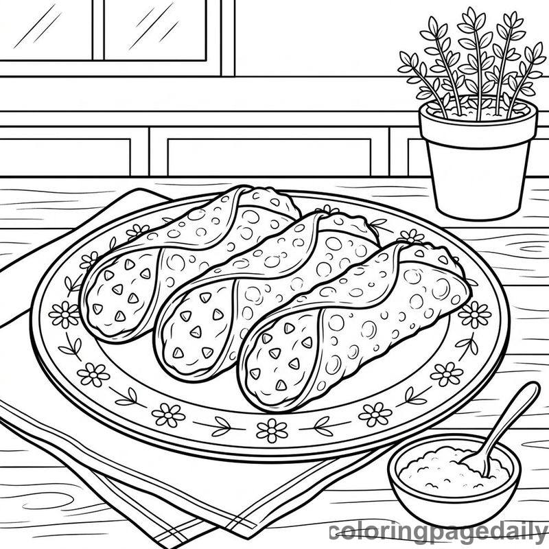 Italian Cannoli Plate - Colored reference example