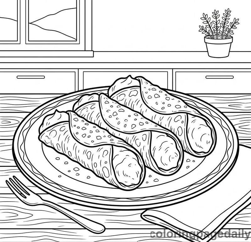 Italian Cannoli Plate - Colored reference example