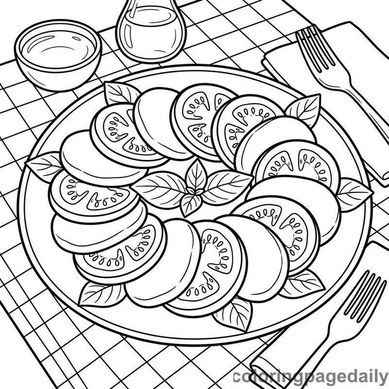 Italian Caprese Salad - Colored reference example