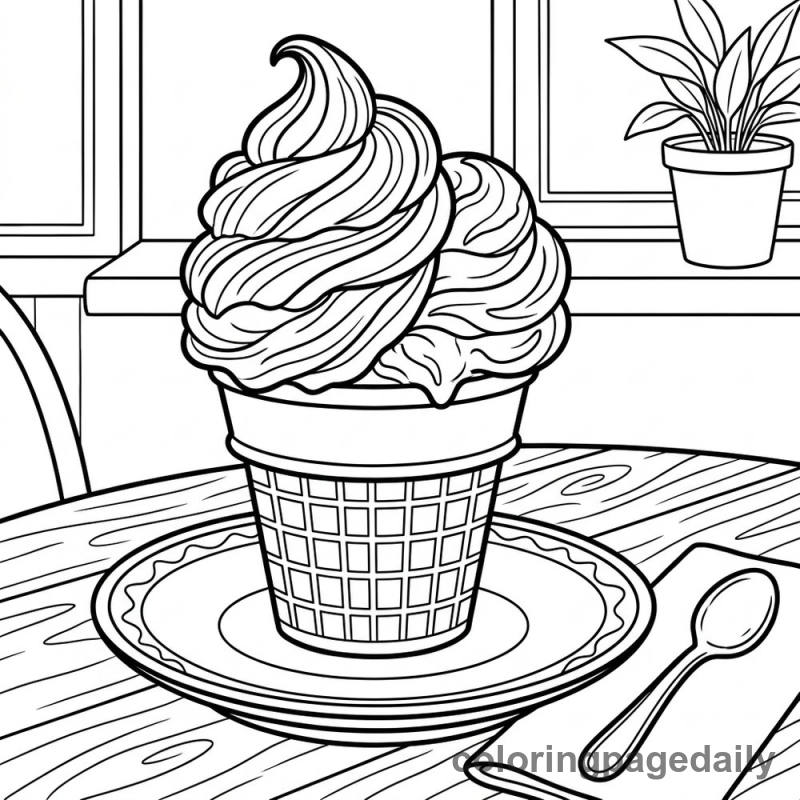Italian Gelato Waffle Cone - Colored reference example