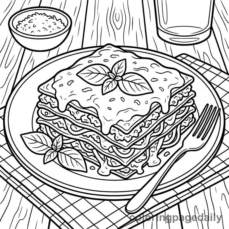 Italian Lasagna Slice - Colored reference example