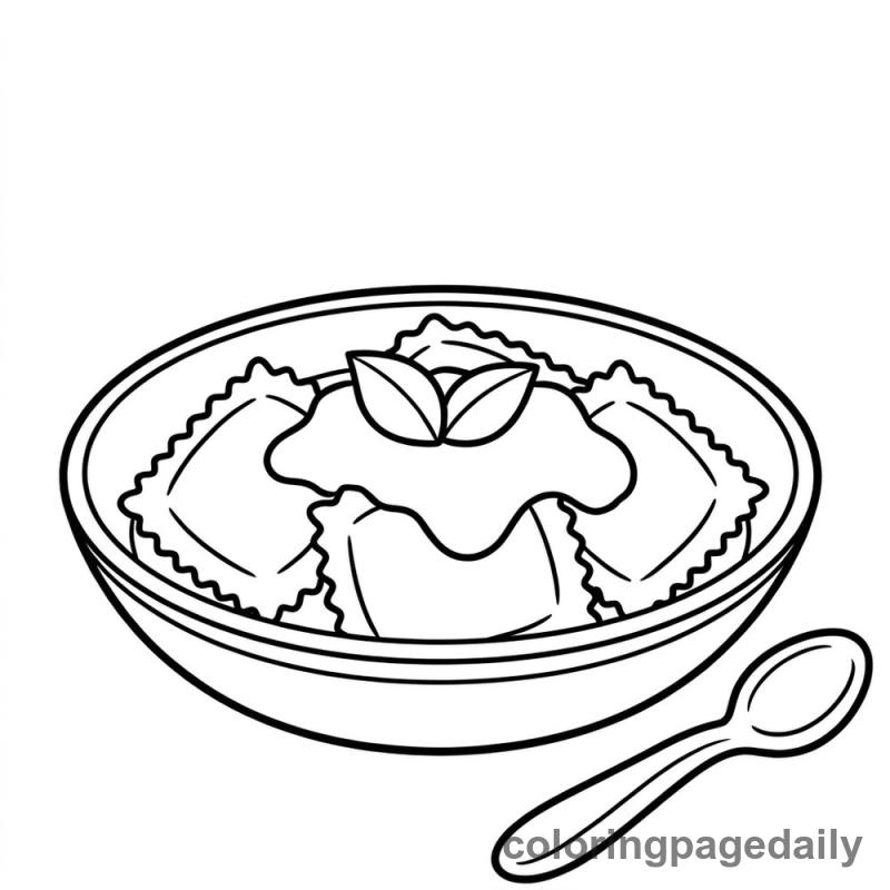 Italian Ravioli Bowl - Colored reference example