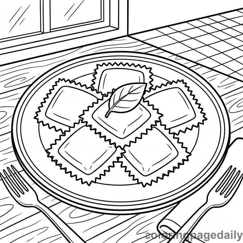 Italian Ravioli Plate - Colored reference example
