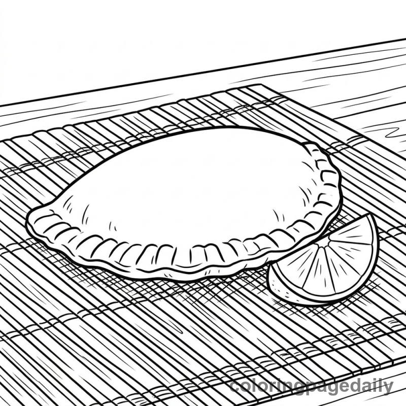 Jamaican Beef Patty - Daily printable coloring page in Food category