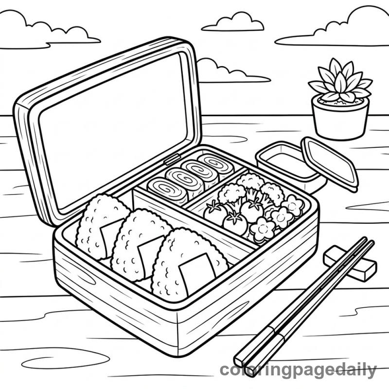 Japanese Bento Lunch Box - Colored reference example