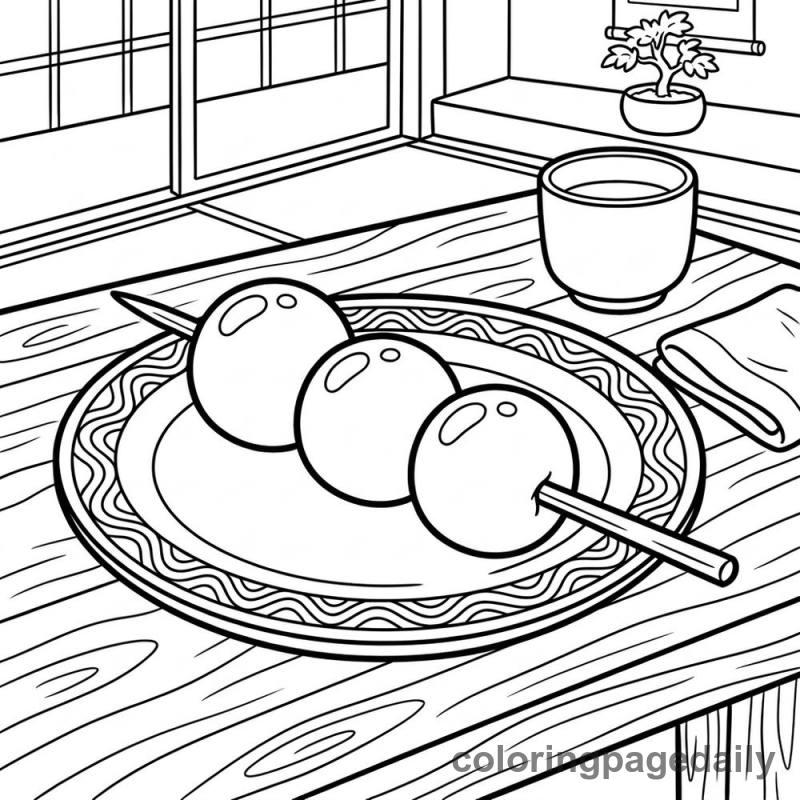 Japanese Dango Treat - Colored reference example