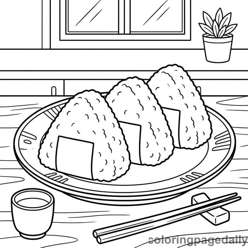 Japanese Onigiri Plate - Colored reference example