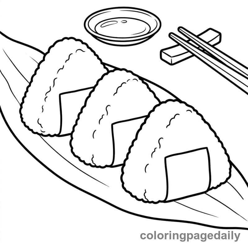 Japanese Onigiri Snacks - Colored reference example