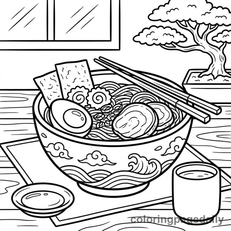 Japanese Ramen Bowl - Colored reference example