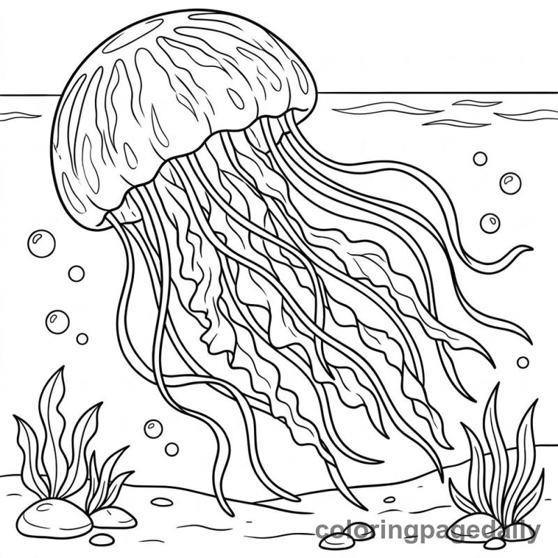Jellyfish Drifting in the Ocean - Colored reference example