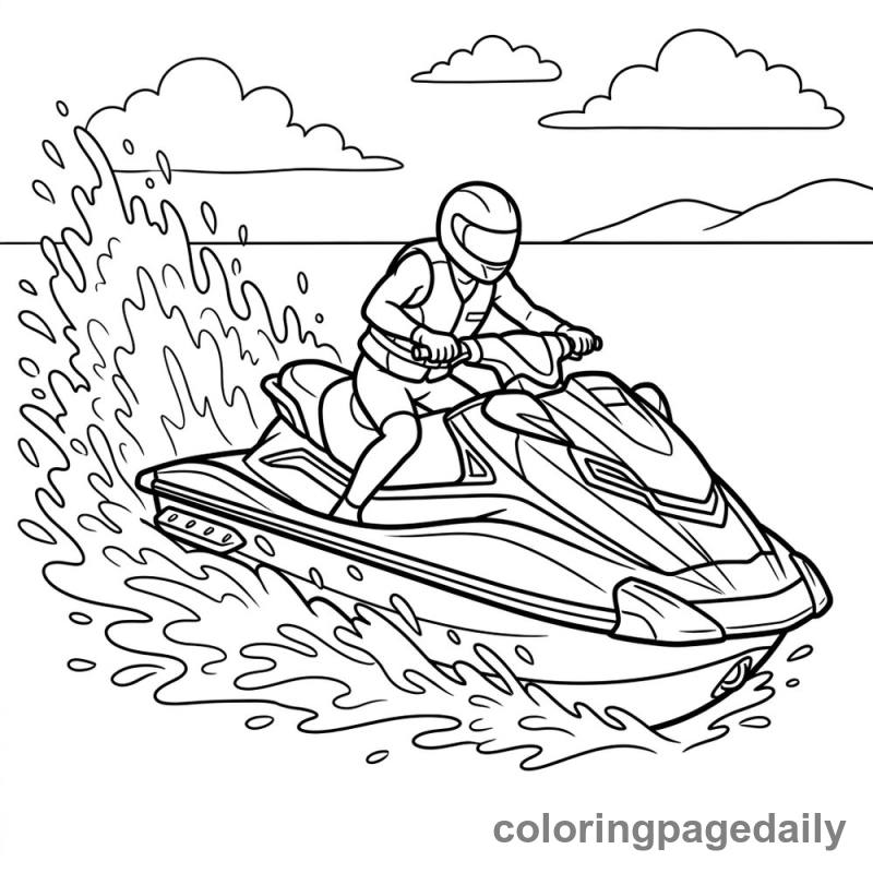 Jet Ski Action - Colored reference example