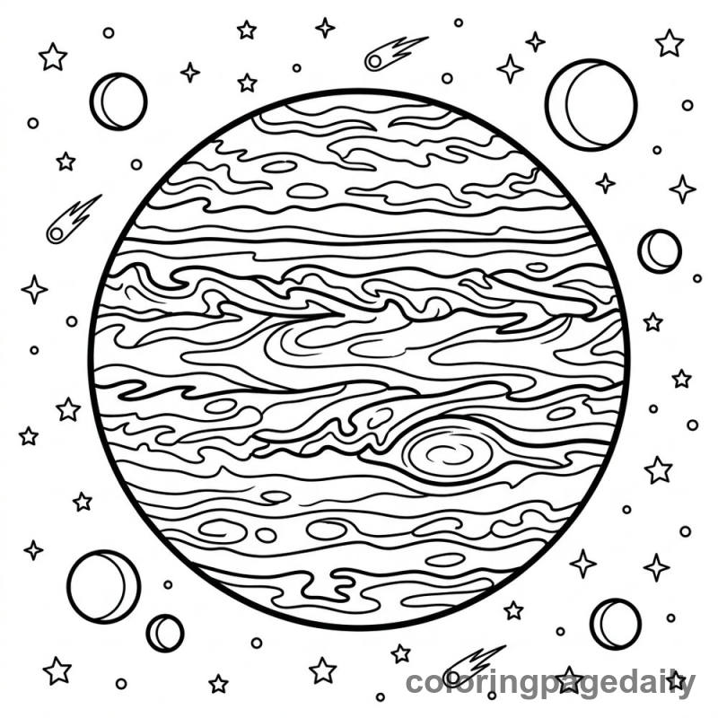 Jupiter and the Great Red Spot - Colored reference example