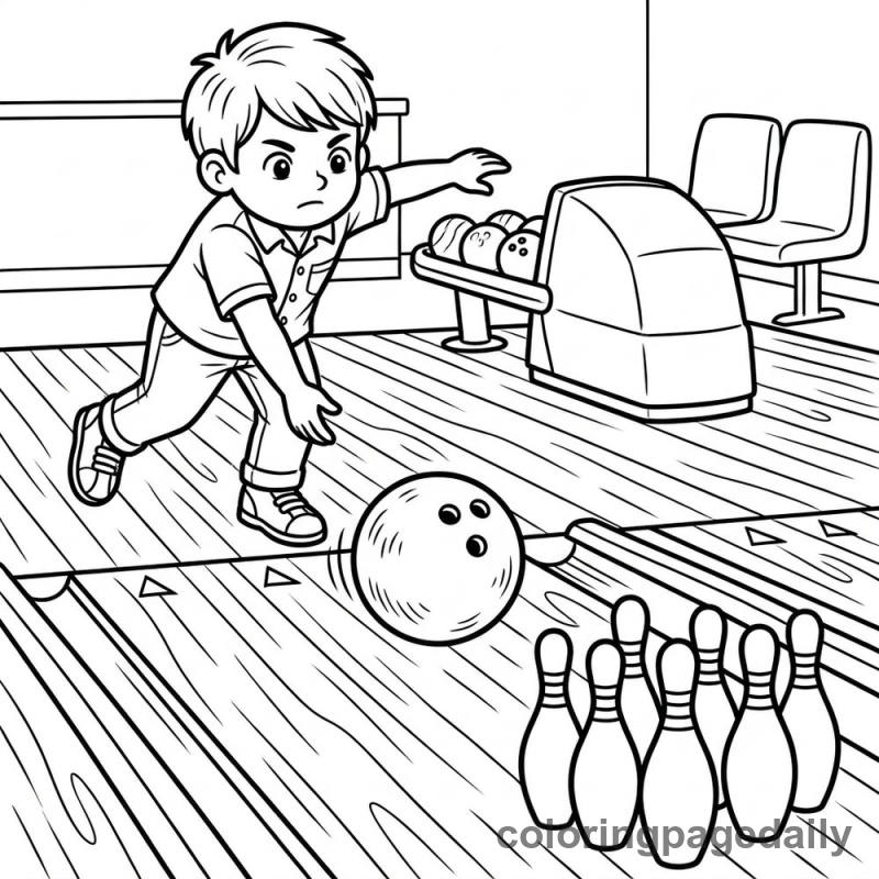 Kid Bowling Strike - Colored reference example