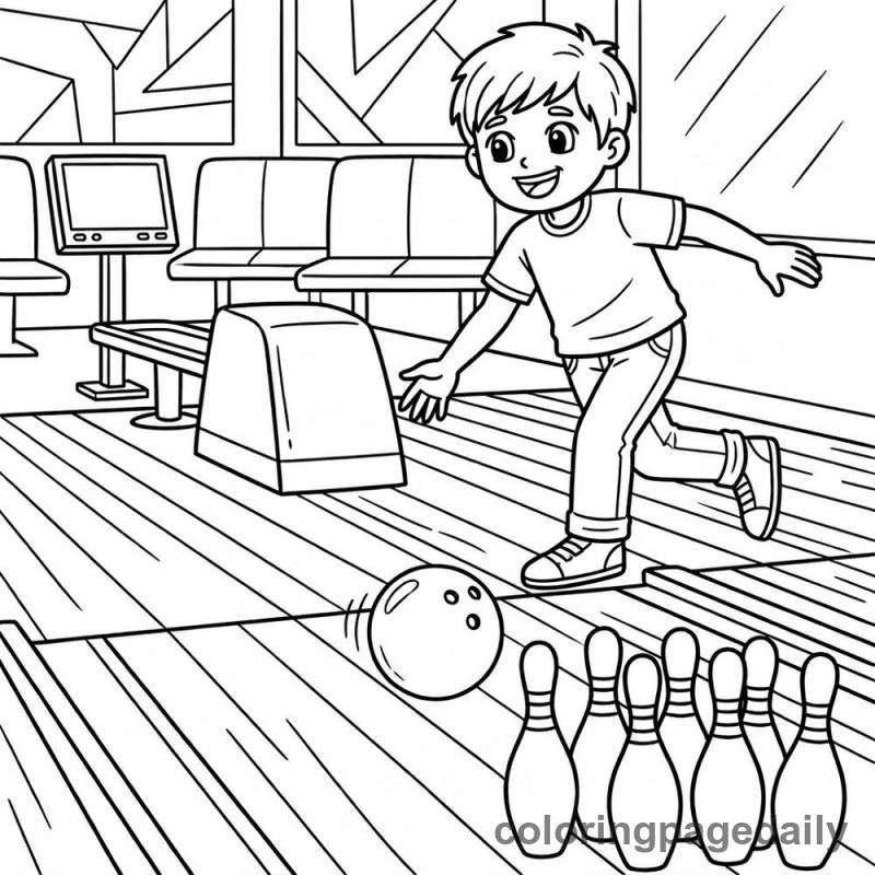 Kid Bowling Strike - Colored reference example