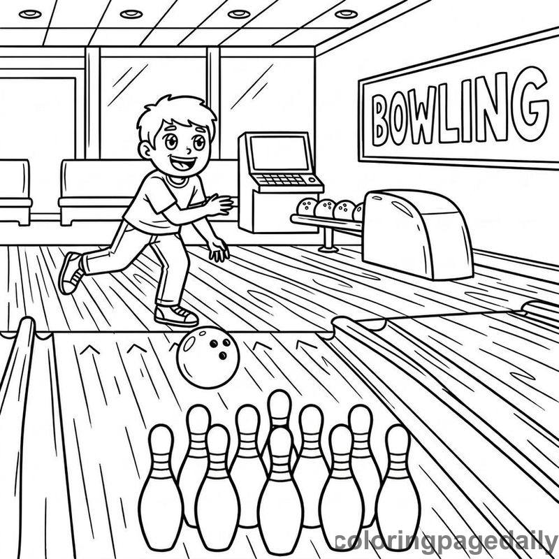 Kid Bowling Strike - Colored reference example