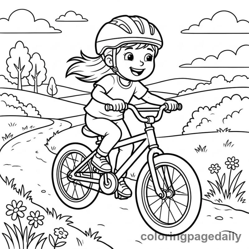Kid Riding Bicycle - Colored reference example