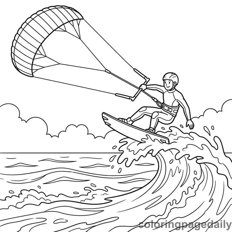 Kai's Sky-High Ocean Adventure - story illustration coloring page