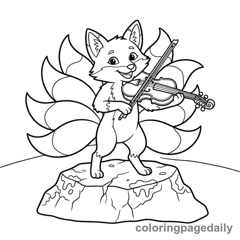 Kitsune Playing Violin - Colored reference example