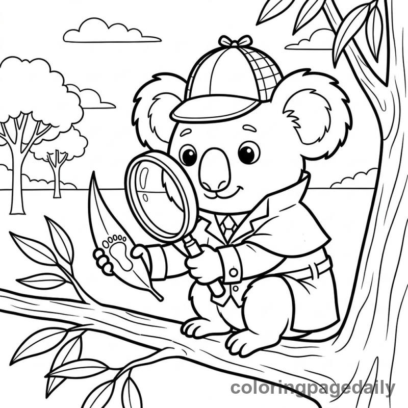 Koala Detective on the Case - Colored reference example