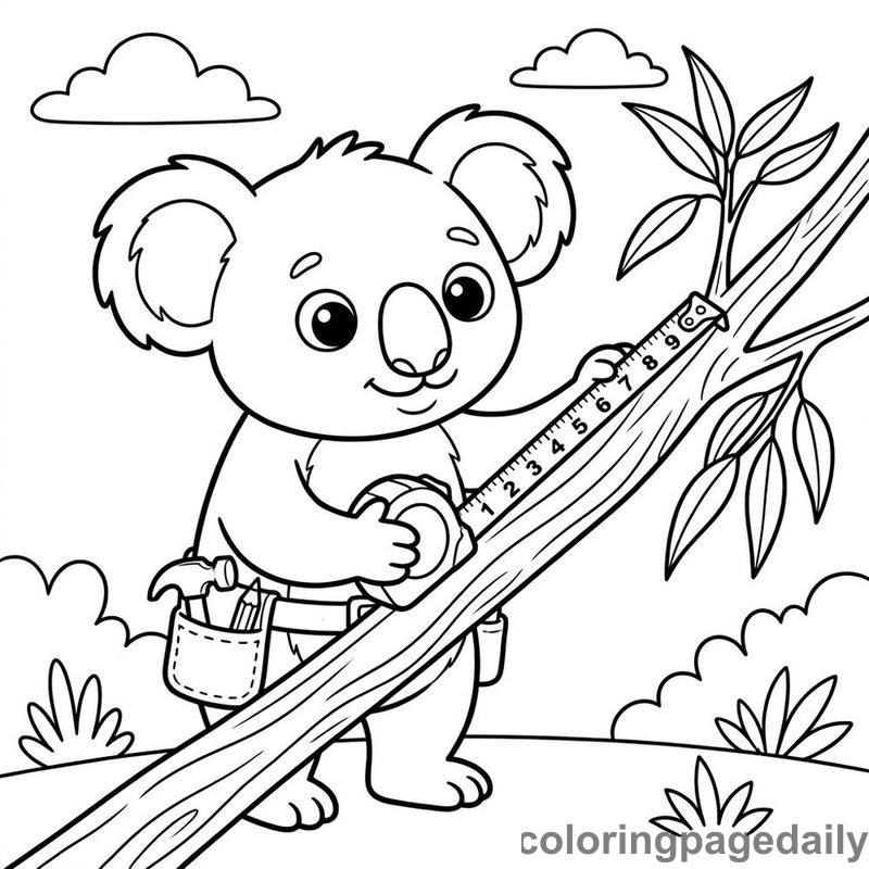 Koala Measuring Wood - Colored reference example