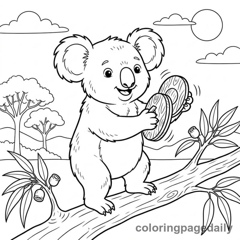 Koala Playing Castanets - Colored reference example