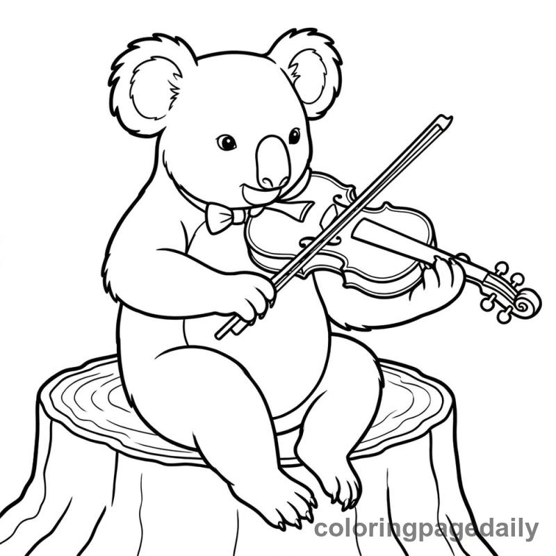 Koala Playing The Violin - Colored reference example