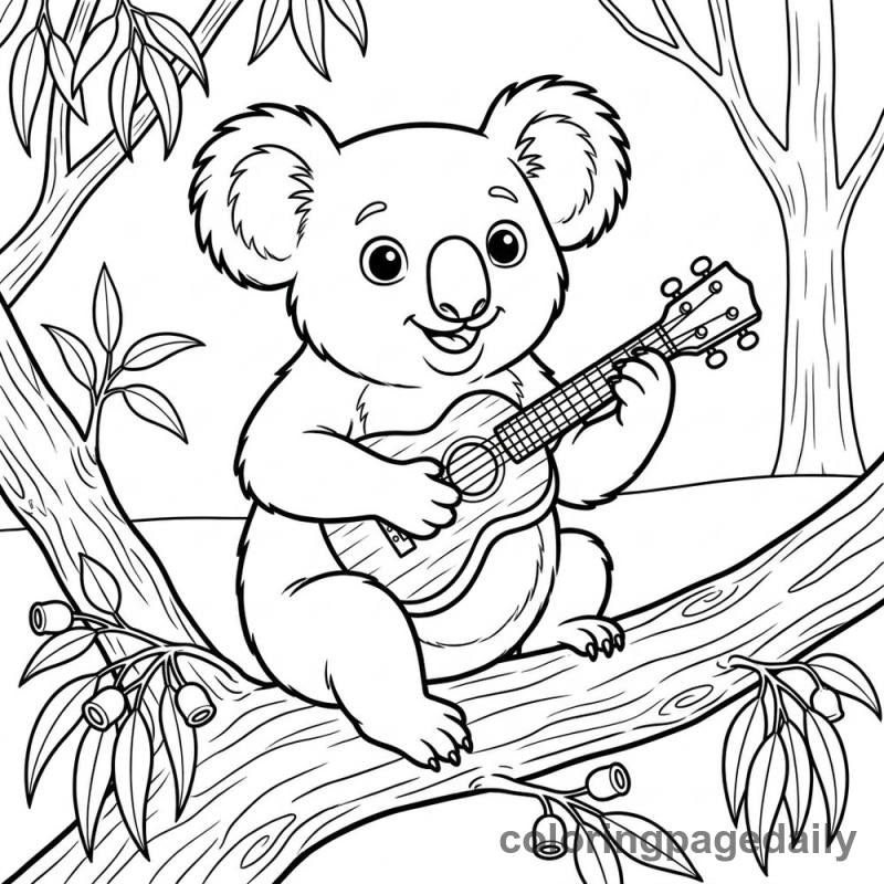 Koala Plays the Ukulele - Colored reference example