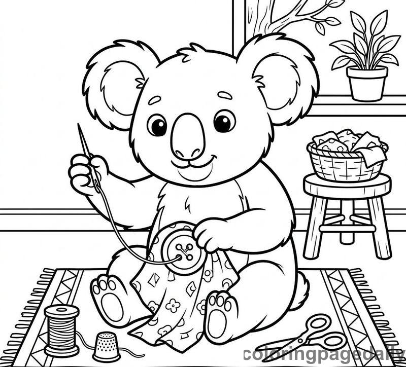 Koala Sewing Button - Colored reference example