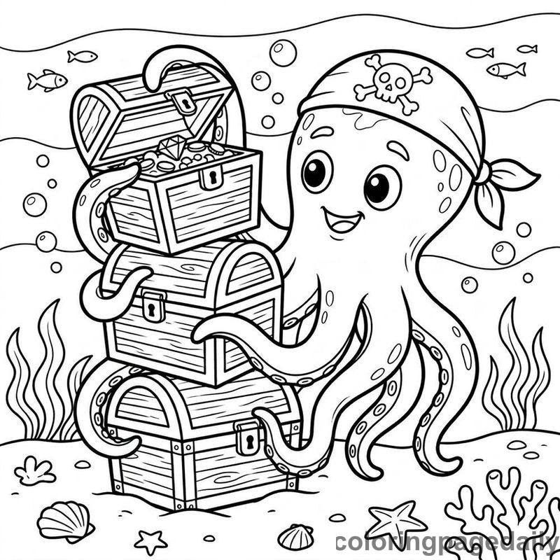 Kraken Stacking Treasure Chests - Colored reference example
