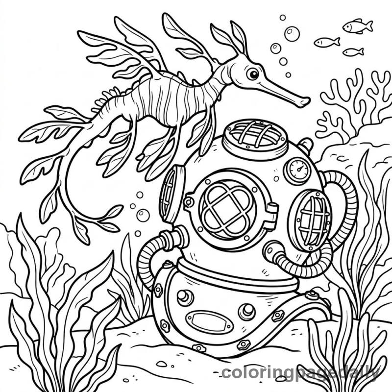 Leafy Seadragon Exploring Helmet - Colored reference example
