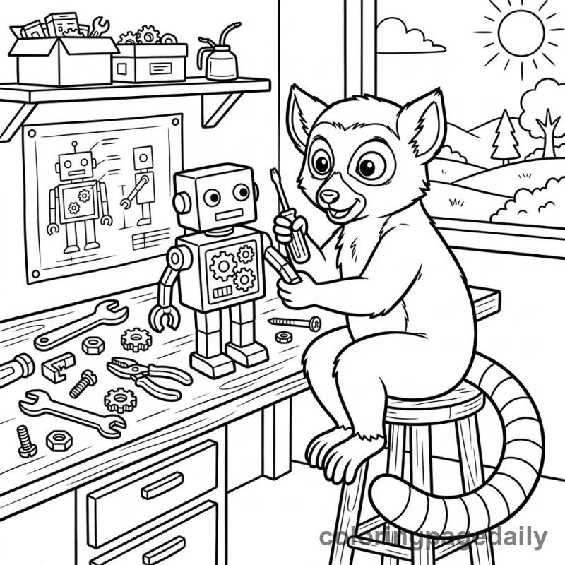 Lemur Building Robot - Colored reference example