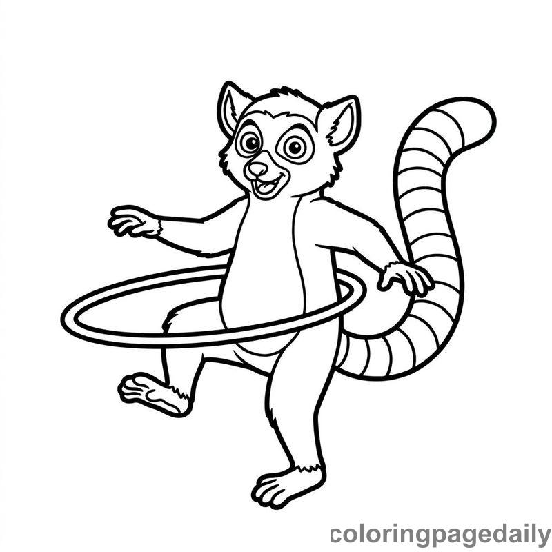 Lemur Spinning Hula Hoop - Colored reference example