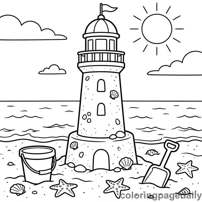 Lighthouse Beach Sandcastle - Colored reference example