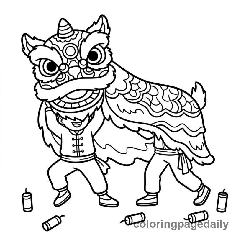 Lion Dance Performance - Colored reference example