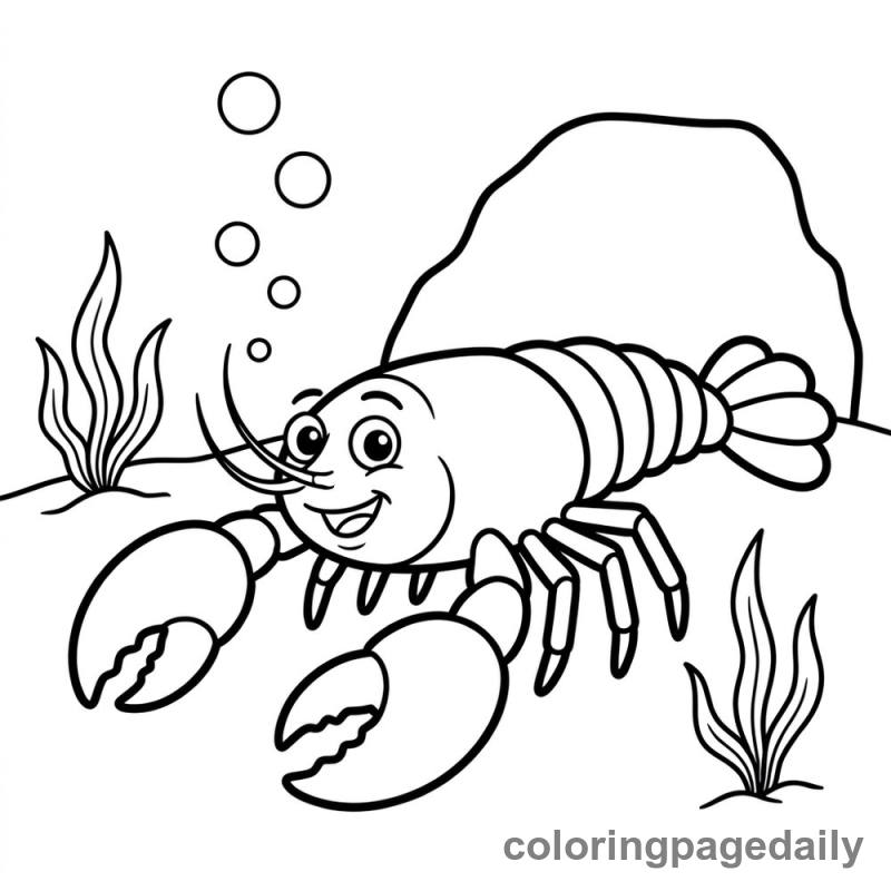 Lobster Ocean Walk - Colored reference example