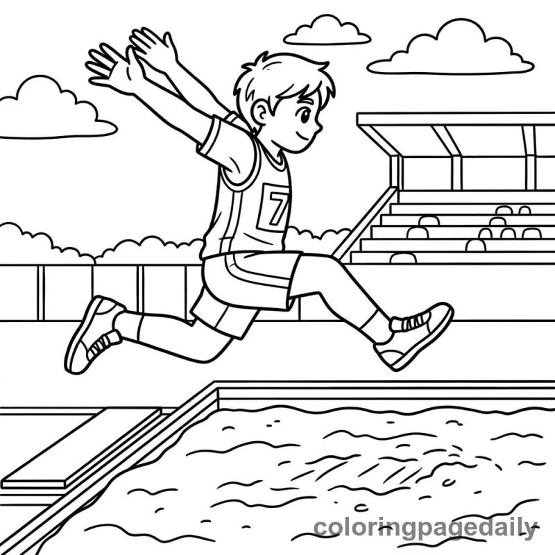 Long Jump Athlete - Colored reference example