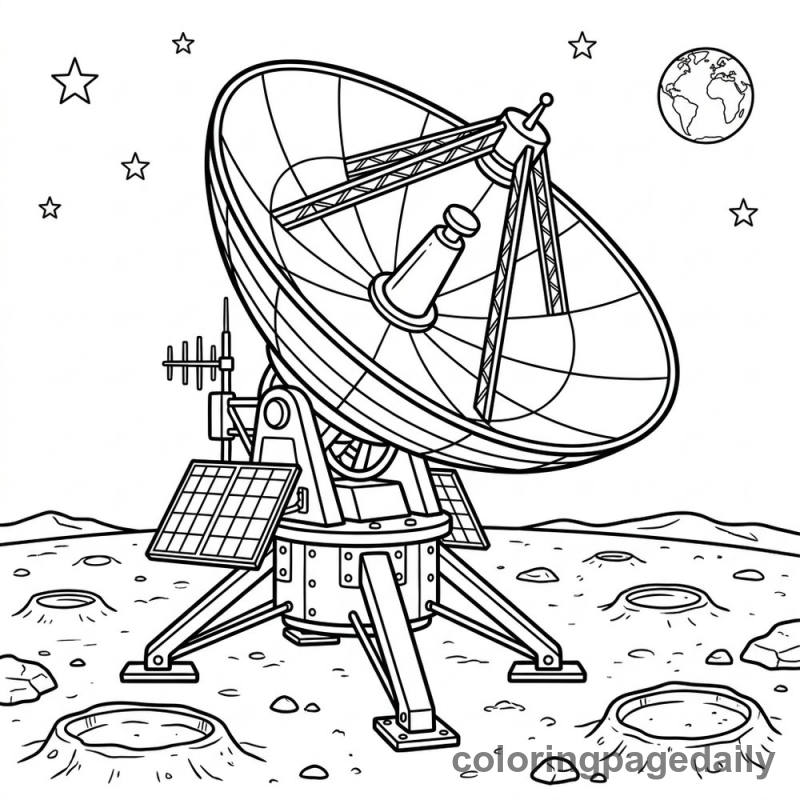 Lunar Communication Satellite Dish - Colored reference example