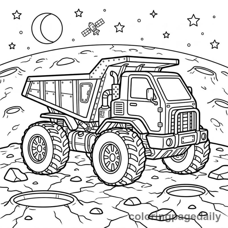 Lunar Mining Dump Truck - Colored reference example