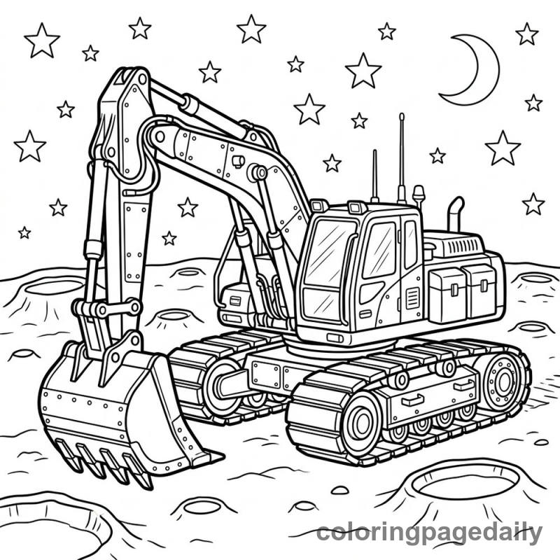 Lunar Mining Excavator Vehicle - Colored reference example