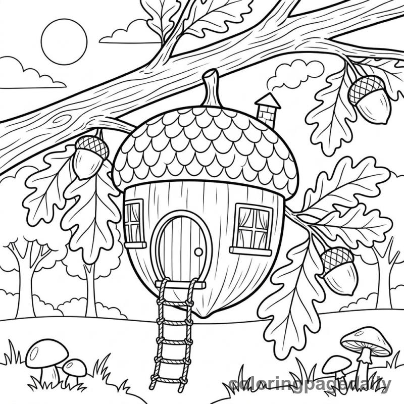 Magical Acorn House - Colored reference example