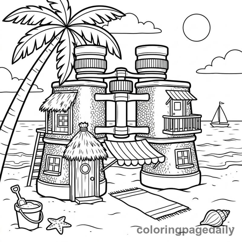 Magical Binoculars Beach Cabana - Colored reference example