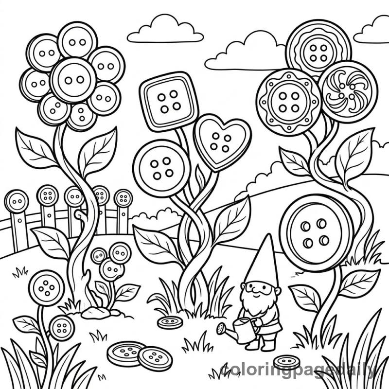 Magical Button Garden - Colored reference example
