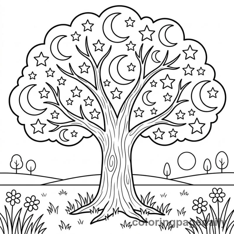 The Magical Celestial Tree - Colored reference example