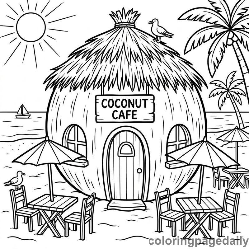 Magical Coconut Beach Cafe - Colored reference example